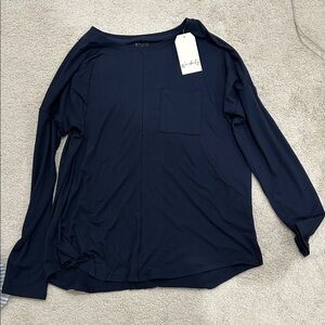 NWT Wonderly Deep Blue Long Sleeve Top